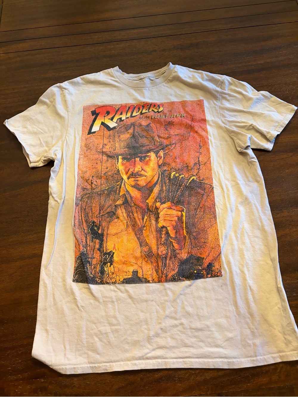Indiana Jones Men's Raiders of The Lost Ark Distressed Poster T-Shirt Large